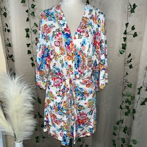 Vera Bradley Robe Women’s Bloom Floral Hooded Fleece Pockets Sz L